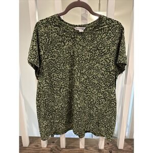 Athleta Womens Green Camo Top - Size XLarge